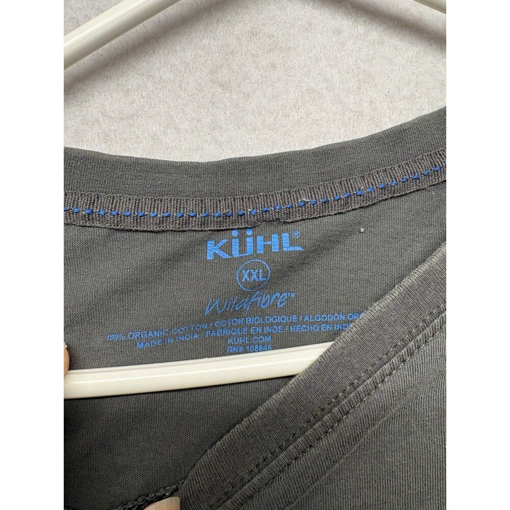 Kuhl Shirt Mens XXL Gray Wildfibre Organic Cotton Logo Graphic Tee Tagless - Picture 2 of 3